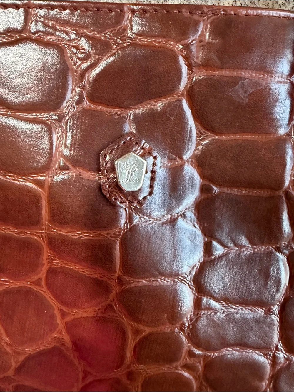 Ralph Lauren Croc-Embossed Tote Bag